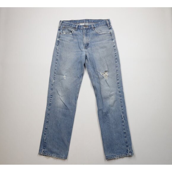 Vintage Carhartt Mens 34x34 Distressed Spell Out Traditional Fit Denim Jeans